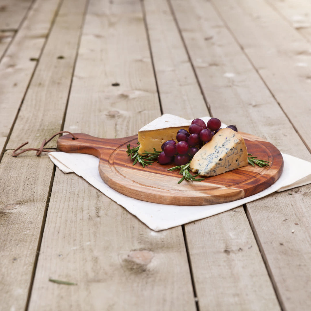 Woodla Acacia Charcuterie Boards – Set of 6 Large Mini 7″ × 3.35″ Wooden Cheese Paddles, Laser Engraving Blanks, Café & Event Serving Trays