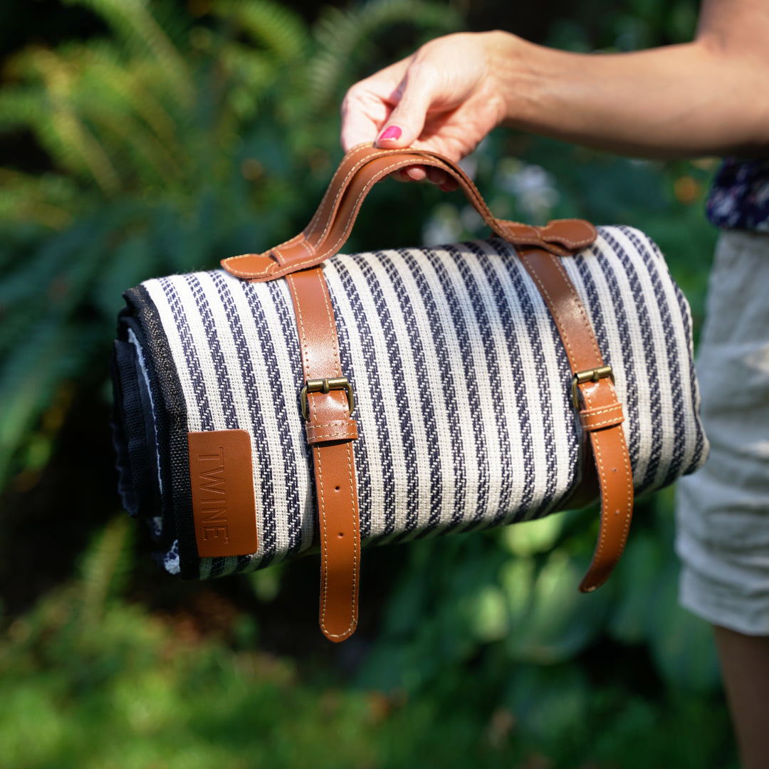 Twine Picnic Blanket - Waterproof Outdoor Blanket with Leather