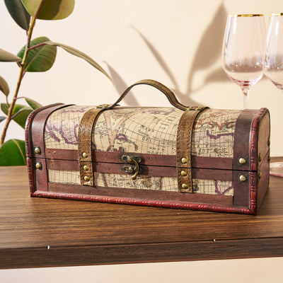 UPGRADE YOUR WINE BOTTLE GIFTING - This vintage style wooden wine box elevates the usual gift bottle experience beyond the basic wine bag. Also works as a great storage solution in your home, keeping bottles away from light. 4.75 x 13 x 4.75 inches.