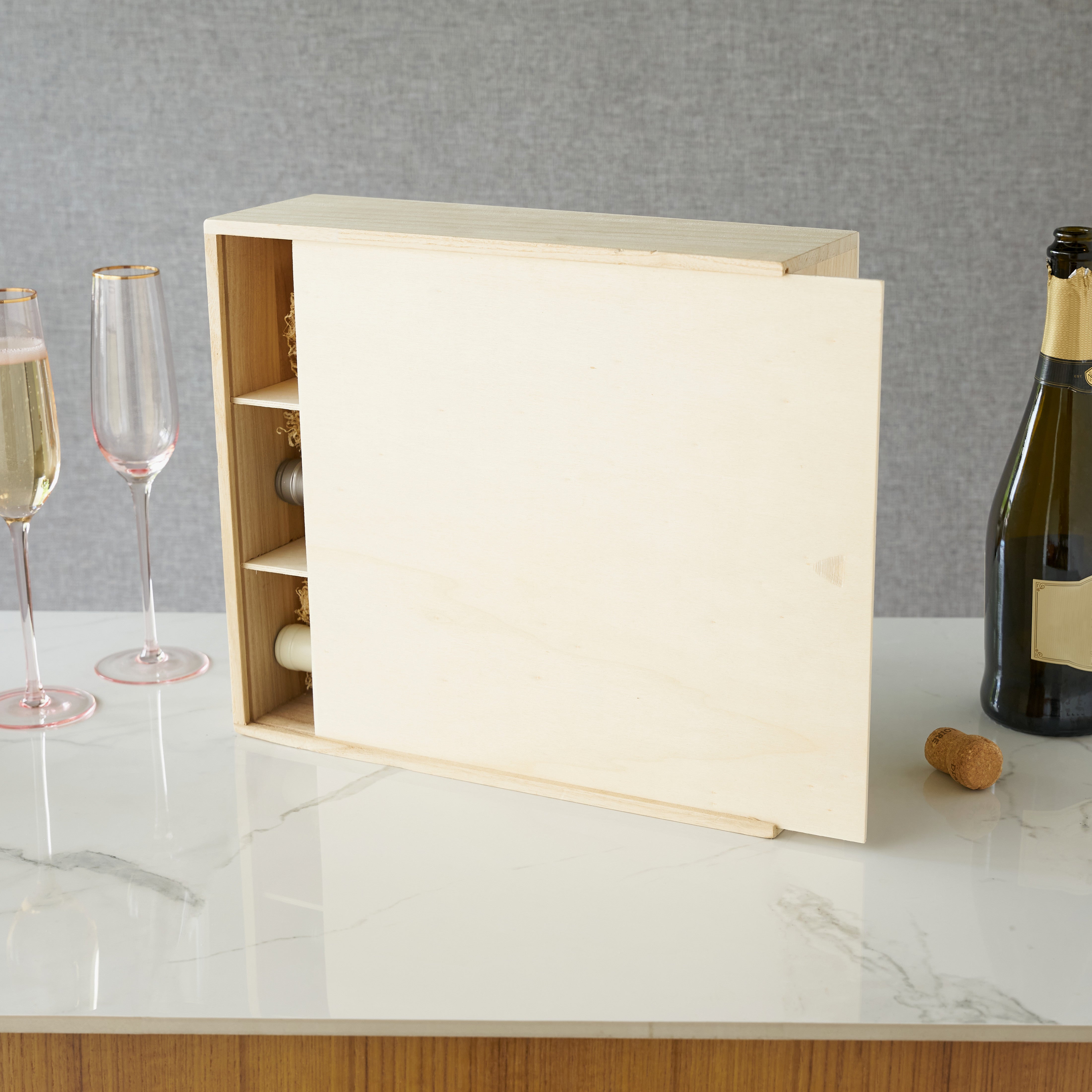 3-Bottle Wood Wine Box - Thumbnail 2