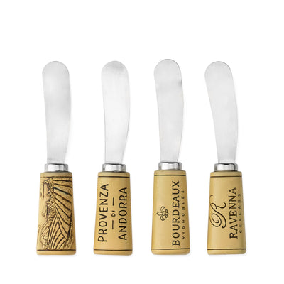 ESSENTIAL CHEESE SPREADERS SET - Upgrade your cheese tastings with these 4 stainless steel cheese tools. These soft cheese spreader spatulas are perfect for brie, as a serving butter knife, or as cheese ball spreaders. Hand wash only.