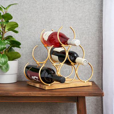 TIMELESS FREESTANDING WINE RACK - This countertop wine rack helps you store your wine anywhere you like and adds some classic style to your home bar. This wine rack holds 6 standard wine bottles or similarly sized bottles of liquor, beer, and more.
