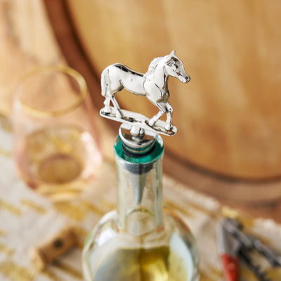 STRIKING RACEHORSE BOTTLE STOPPER - Add a spark of creativity to your wine cabinet with this derby inspired metal stopper. Designed to protect wine quality, it provides an airtight seal that keeps your wine fresh and brings style to your home bar.