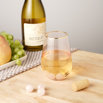 LUXURY ROSE QUARTZ WINE GEMS - Add a luxurious touch to your drinks with these rose quartz drink chillers. Just place them in the freezer for 4 hours and pop them into your glasses when you want to serve your favorite rosé. Also great for cocktails.